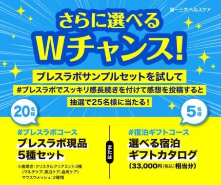 ブレスラボセットや選べる宿泊ギフトカタログが当たる豪華キャンペーン☆