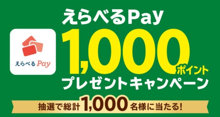 えらべるPay1,000ポイントプレゼントキャンペーン