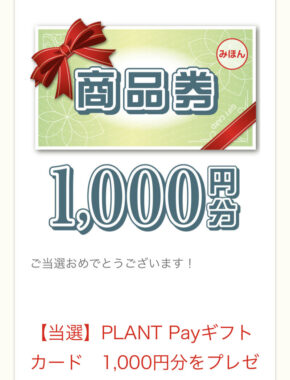 PLANT×味の素のキャンペーンで「PLANT Pay1,000円分」が当選