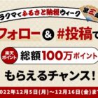 楽天ポイント1,000ptがその場で当たるTwitter投稿キャンペーン！