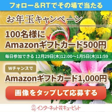 Amazonギフト券がその場で当たるTwitterお年玉キャンペーン！