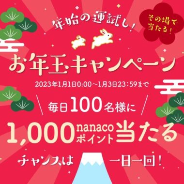 毎日100名様にnanacoポイントが当たるお年玉キャンペーン！