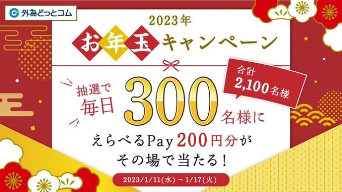 毎日300名様にその場でえらべるPayが当たるお年玉キャンペーン！