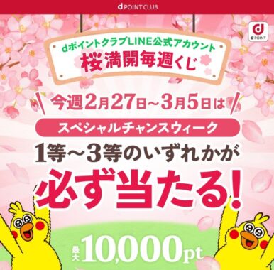 dポイント最大10,000ポイントがその場で当たるLINEキャンペーン！