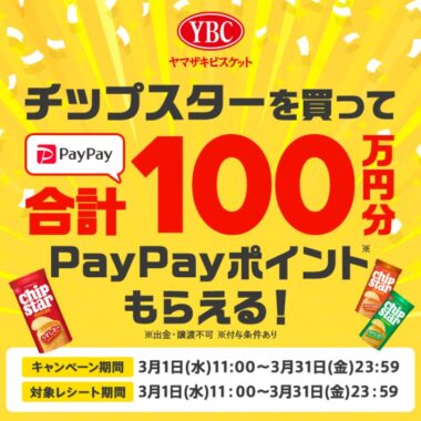 PayPayポイントがもらえるチップスター購入キャンペーン！