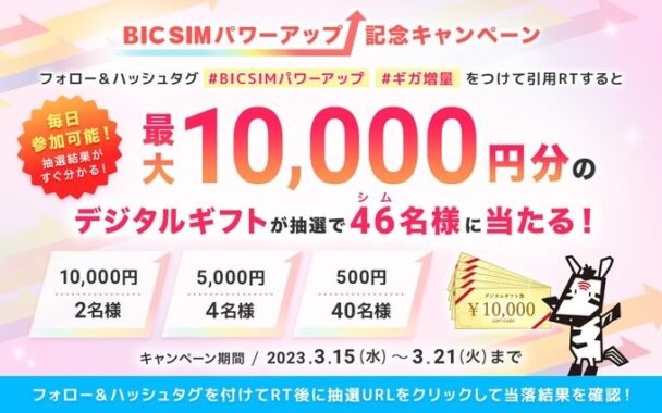その場で最大10,000円分のデジタルギフトが当たる豪華懸賞！