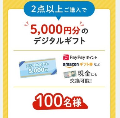 最大5,000円分のデジタルギフトが当たる豪華レシート懸賞！