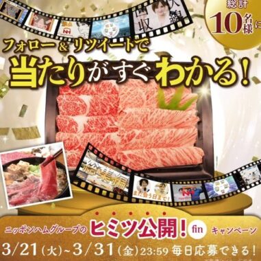 宮崎牛肩ロースすき焼き肉がその場で当たる豪華キャンペーン！