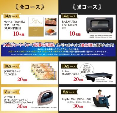 バルミューダ製品やYogiboも当たる豪華大量当選ハガキ懸賞！