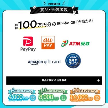 最大16,000円分の選べるe-GIFTが当たるレシートキャンペーン！