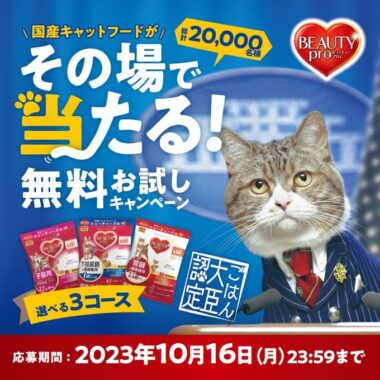 国産キャットフード「ビューティープロ」を無料で試せるチャンス！