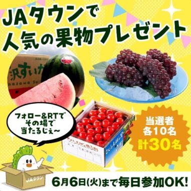 JAタウンで人気の果物がその場で当たる豪華キャンペーン！