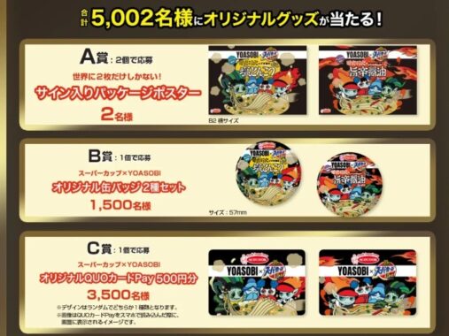 スーパーカップ× YOASOBIのコラボグッズが当たる大量当選キャンペーン！