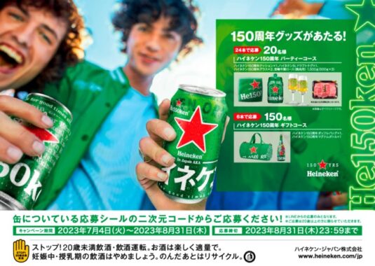 ハイネケンの150周年グッズが当たるレシートキャンペーン！