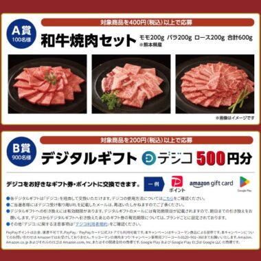 和牛焼肉セットやデジコが当たるキッコーマンのレシート懸賞！