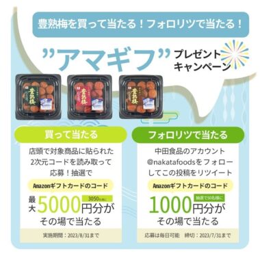 Amazonギフト券1,000円分がその場で当たるTwitterキャンペーン！