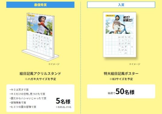 絵日記風アクリルスタンドやポスターが当たるフォトコンテストキャンペーン！