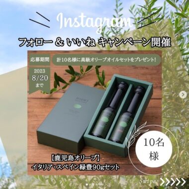 高級オリーブオイルセットが10名様に当たるInstagramキャンペーン♪