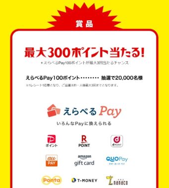 20,000名様にえらべるPayが当たる大量当選キャンペーン！