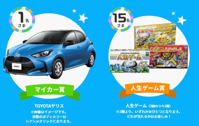 自動車「TOYOTA ヤリス」やおもちゃセットが当たる、三井ショッピングパークのLINE懸賞！