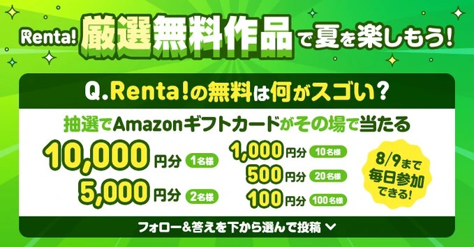 最大10,000円分のAmazonギフトカードがその場で当たるキャンペーン！