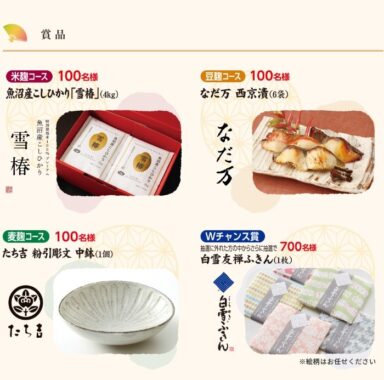 1,000名様にグルメや食器などが当たるレシートキャンペーン！