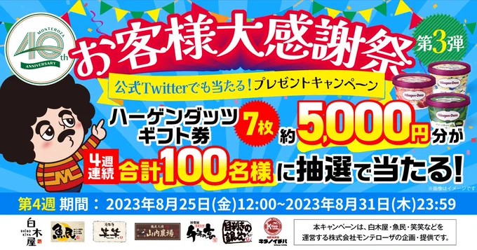 約5,000円分のハーゲンダッツギフト券が当たる豪華X懸賞！