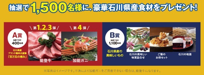 豪華な石川県産食材が当たるクローズドキャンペーン！