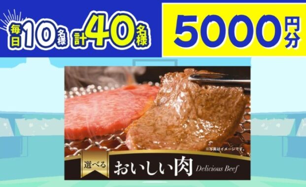 毎日10名様においしい肉ギフトが当たる豪華X懸賞！