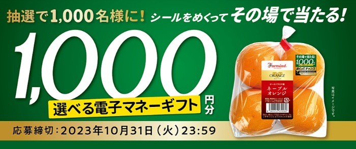 1,000名様にその場で電子マネーギフトが当たるクローズドキャンペーン！