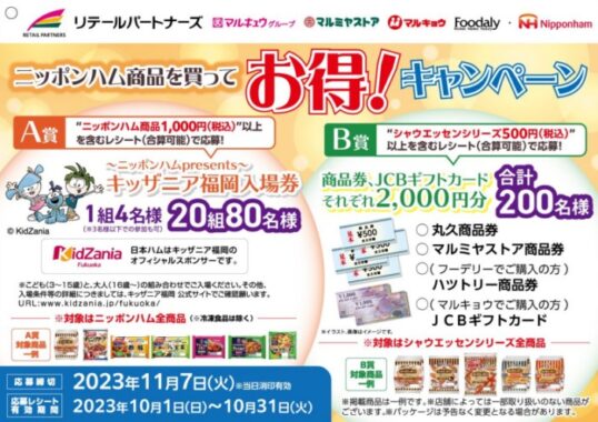 リテールパートナーズ×ニッポンハム】ニッポンハム商品を買ってお得