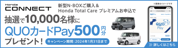 10,000名様にQUOカードPayが当たるN-BOX購入キャンペーン！