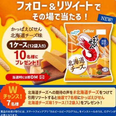 絶品かっぱえびせん 北海道チーズ味がその場で当たるX懸賞！