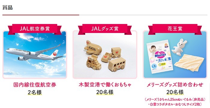 JAL航空券やベビーグッズが当たる、JALの搭乗キャンペーン！