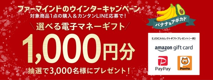 3,000名様に電子マネーギフトが当たる大量当選レシート懸賞！