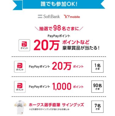 PayPayポイント最大20万ポイントが当たる豪華キャンペーン！