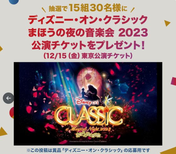 ディズニー・オン・クラシック〜まほうの夜の音楽会 2023 ペア鑑賞券 9/