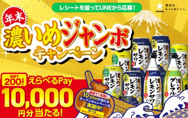 10,000円分のえらべるPayが当たる豪華レシート懸賞！