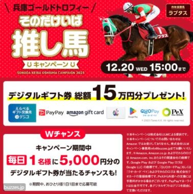 Wチャンスもアリ！デジタルギフトが当たる推し馬投票キャンペーン！