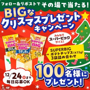 ポテトチップスSUPER BIG詰め合わせがその場で当たるキャンペーン！