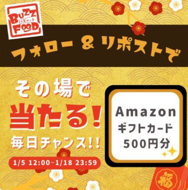Amazonギフトカード500円分が毎日その場で当たるXキャンペーン！