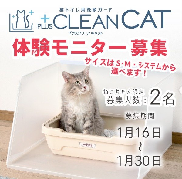 猫ちゃん用「トイレ用飛散ガード」体験モニター募集キャンペーン☆