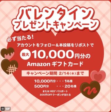 総額20,000円のAmazonギフトカードが当たるXキャンペーン！