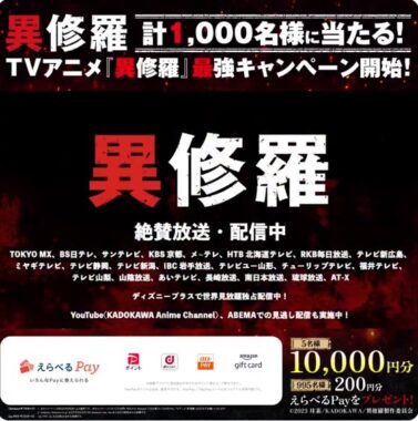 最大10,000円分のえらべるPayがその場で当たるキャンペーン