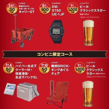 LOGOSのアウトドアアイテムやビールグラスなども当たるレシートキャンペーン