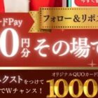 オリジナルQUOカードPay1,000円分がその場で当たるキャンペーン