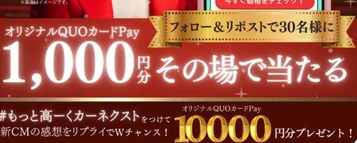 オリジナルQUOカードPay1,000円分がその場で当たるキャンペーン