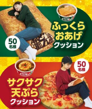 日清のおあげクッションや天ぷらクッションなどが当たるレシートキャンペーン