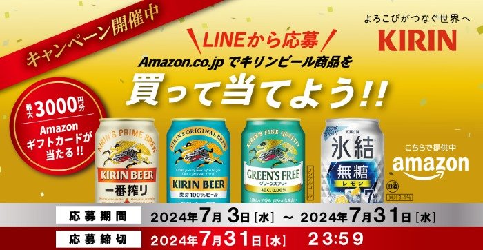 最大3,000円分のAmazonギフトカードが当たるクローズドキャンペーン