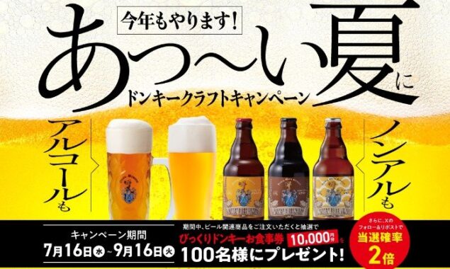 1万円分のびっくりドンキー食事券が当たるレシートキャンペーン